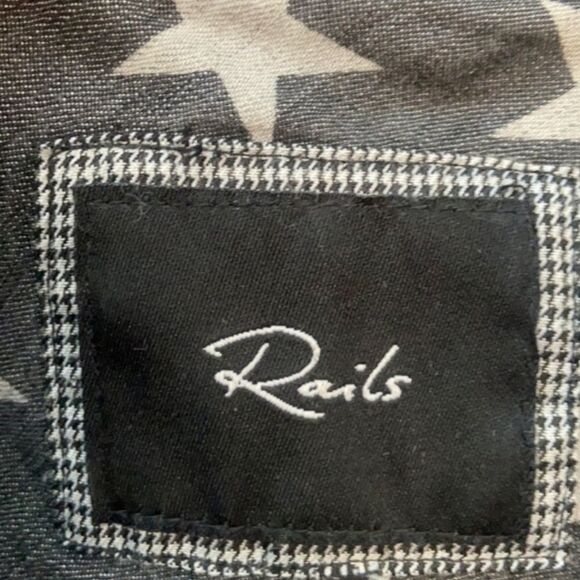 RAILS DENIM CHAMBRAY GREY WHITE STAR PRINT LYOCELL TENCEL BUTTON DOWN SHIRT SM - Picture 9 of 13